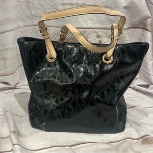 Michael Kors Black and Tan Women's Tote Bag